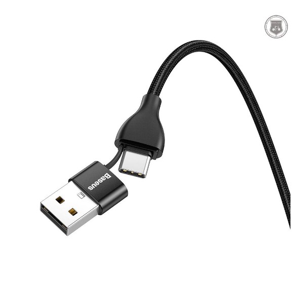 Dây Cáp sạc nhanh Baseus 2 in 1 Type-C to Lightning 18W +USB For iP 10W Data Cable For iPhone, iPad Chính Hãng