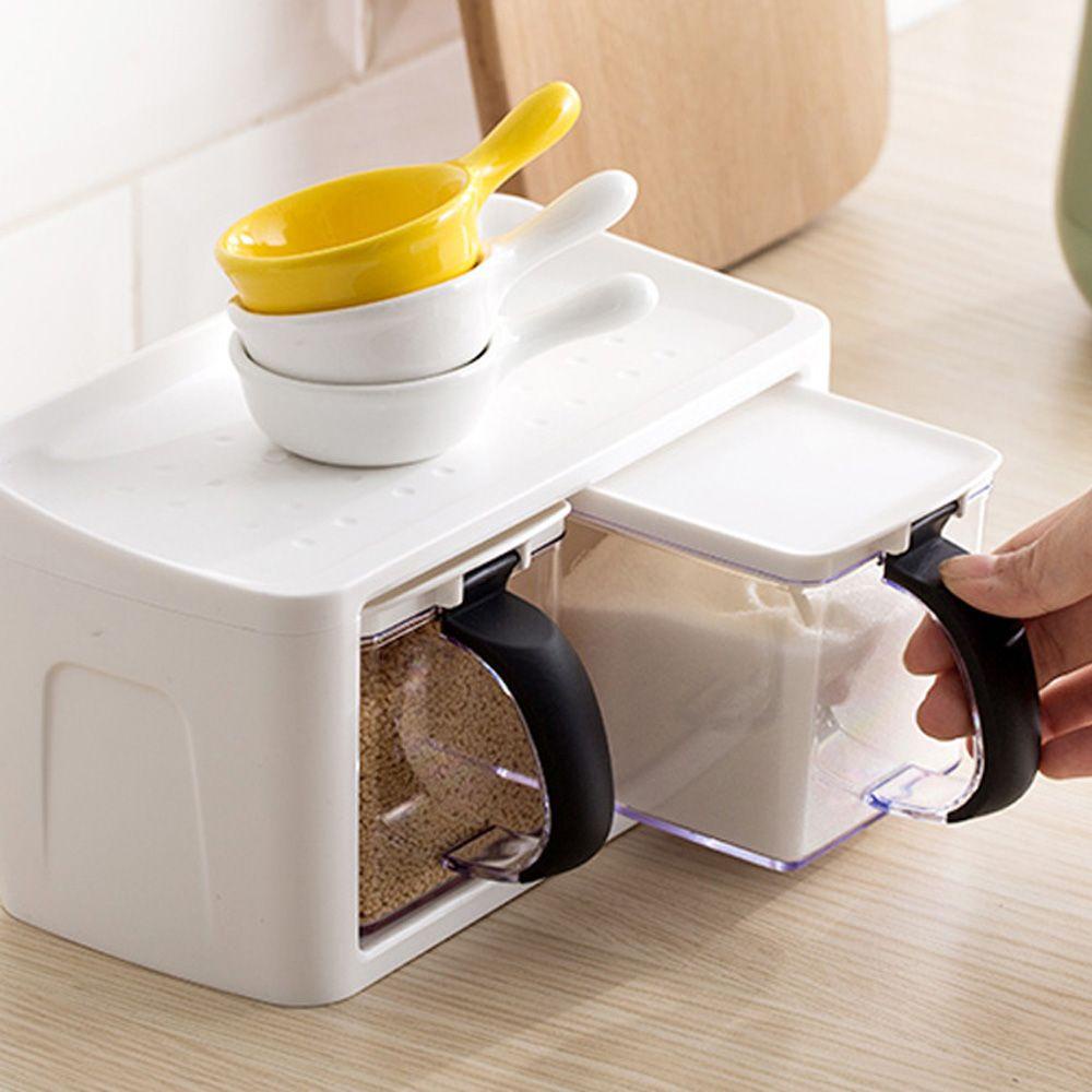 Hộp Đựng Gia Vị Kèm Muỗng Tiện Dụng Cho Nhà Bếp / Dã Ngoại