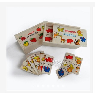 Domino hộp gỗ các loại - Trái cây