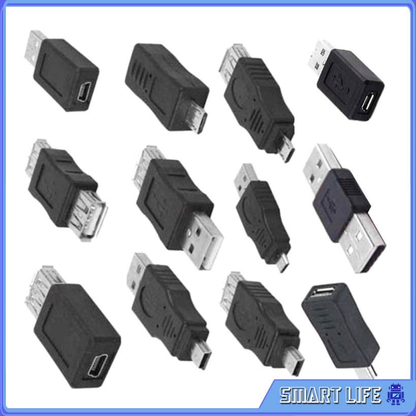 Set 12 Đầu Chuyển Đổi Otg Usb 2.0 A Male Sang Female Micro-B | BigBuy360 - bigbuy360.vn