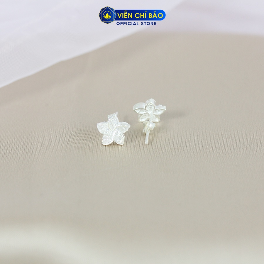 Bông tai bạc nữ hoa 5 cánh chất liệu bạc 925 thời trang phụ kiện trang sức nữ Viễn Chí Bảo B400768