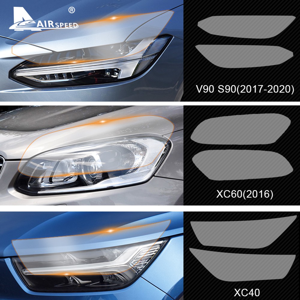Set 2 Miếng Phim TPU Dán Bảo Vệ Đèn Pha Xe Hơi Volvo XC60 XC90 XC40 V90 V60 S60 S90