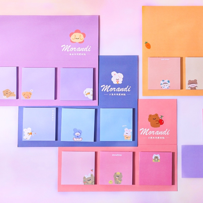 🌸Set giấy nhớ ghi chú sắc màu nhiều hình dễ thương có thể gập được🌸