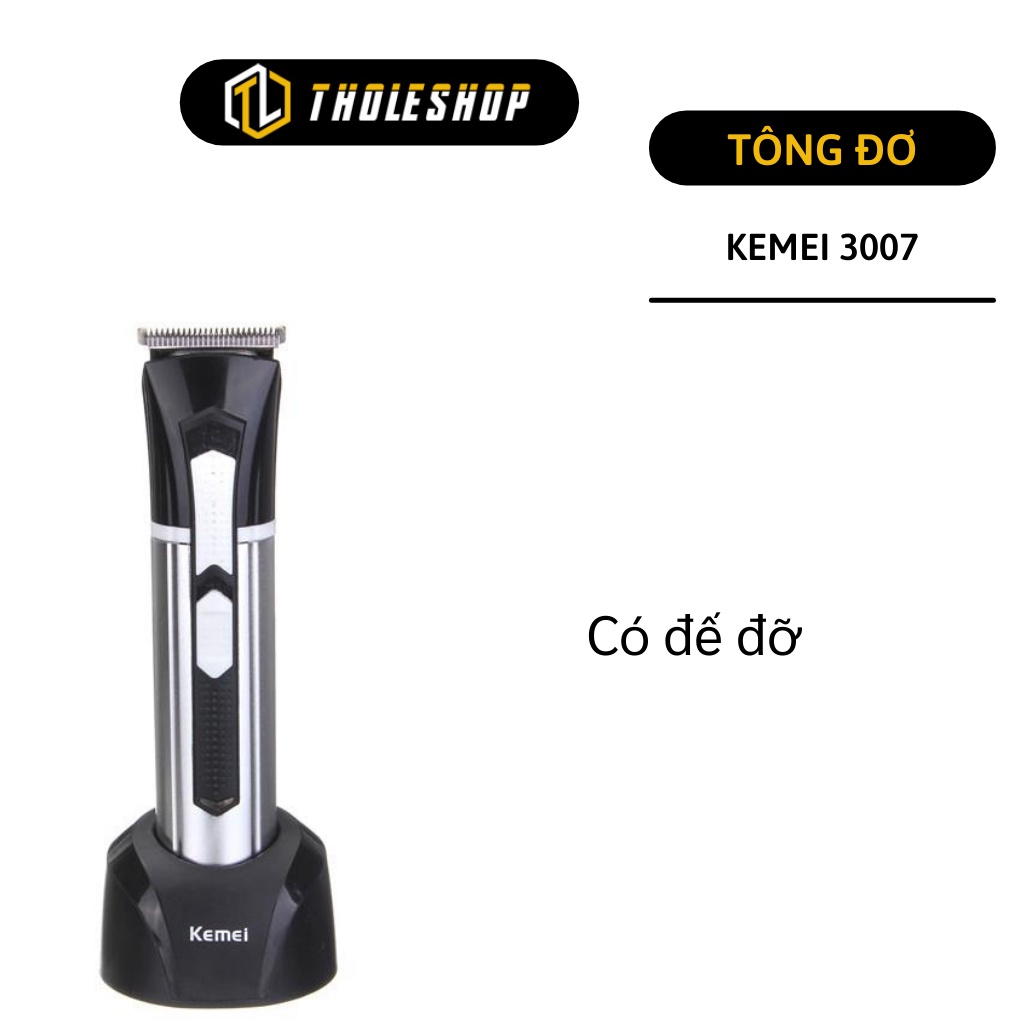 Bộ Tông đơ cắt tóc - Máy cắt tóc tại nhà Kemei 3007 2 lưỡi đồng + 2 pin sạc + 5 lược lùa 2493