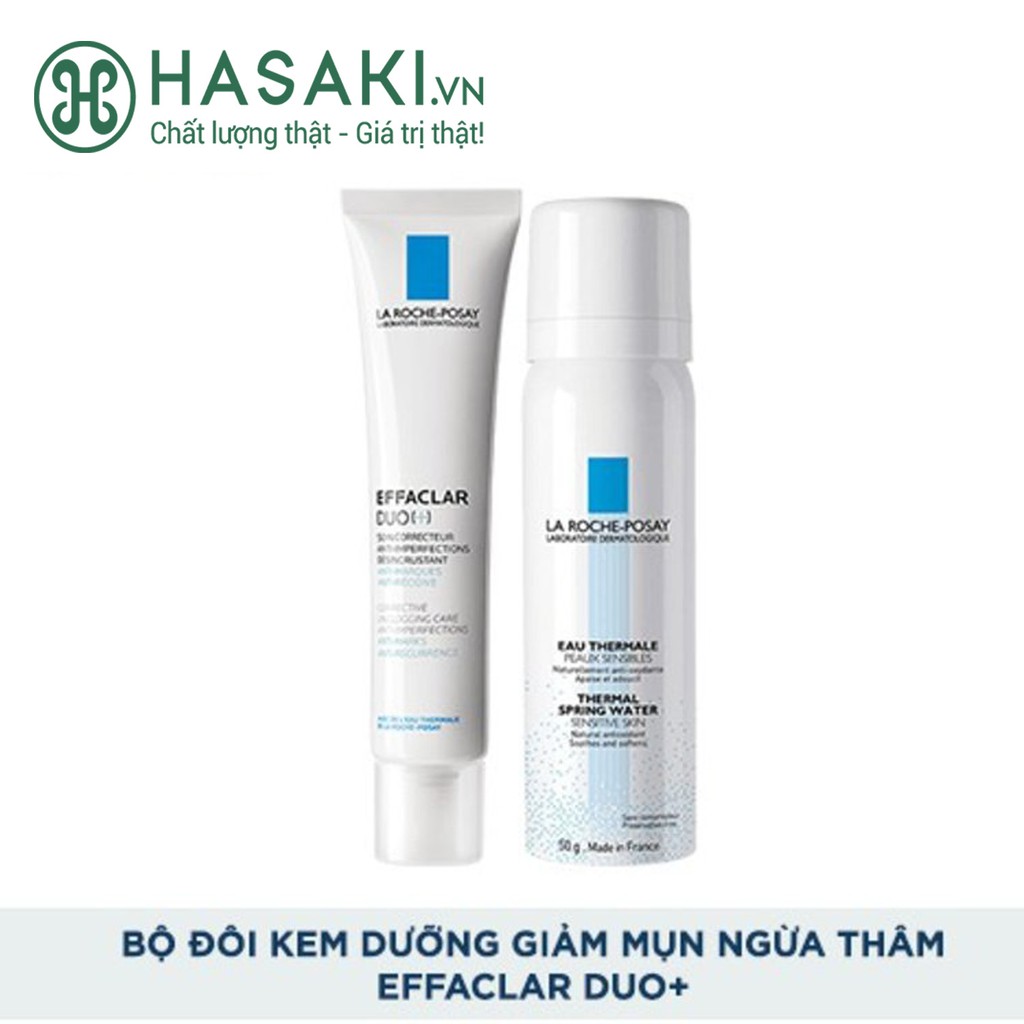 Combo La Roche Posay Kem Dưỡng Giảm Mụn Ngừa Thâm (Không Màu) 40ml + Xịt Khoáng 50g