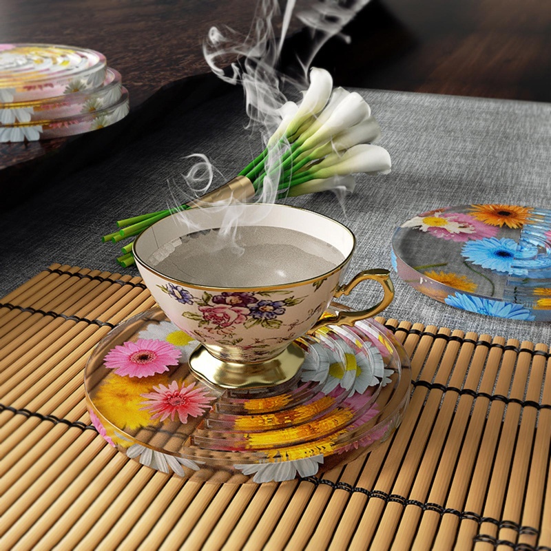 ✿ Khuôn Làm Đế Lót Ly Bằng Resin Epoxy Họa Tiết Mã Não Nhân Tạo