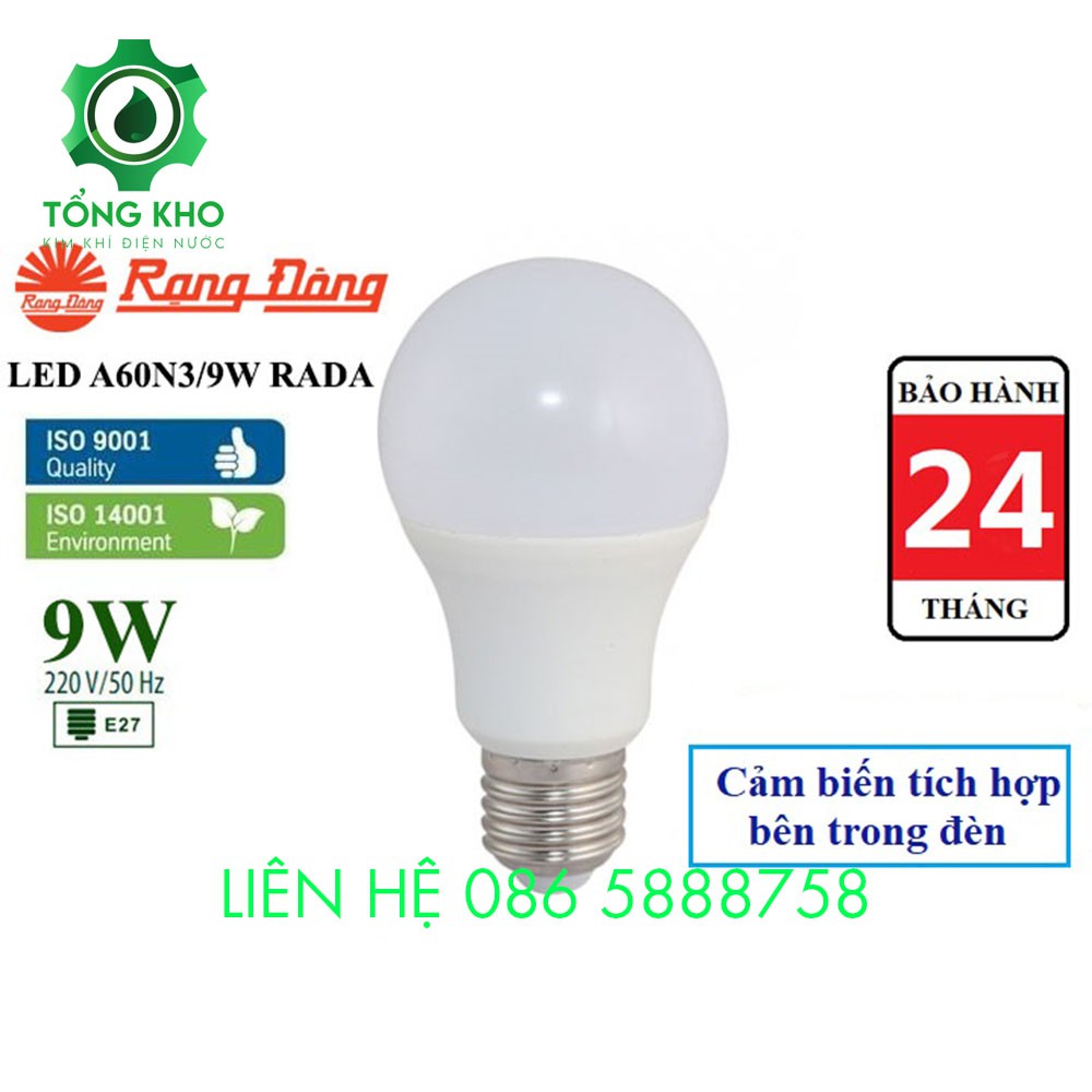 Bóng đèn LED tròn Rạng Đông cảm biến 15W, 9W, 7W - Tổng kim kim khí điện nước