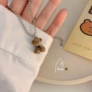 Dây chuyền trang trí mặt gấu teddy phong cách Hàn Quốc xinh xắn