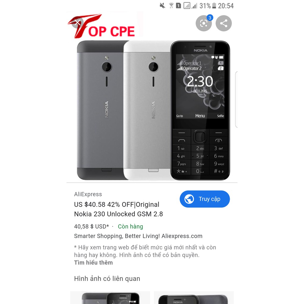 ĐIỆN THOẠI N230,3G,4G Hàng chính hãng