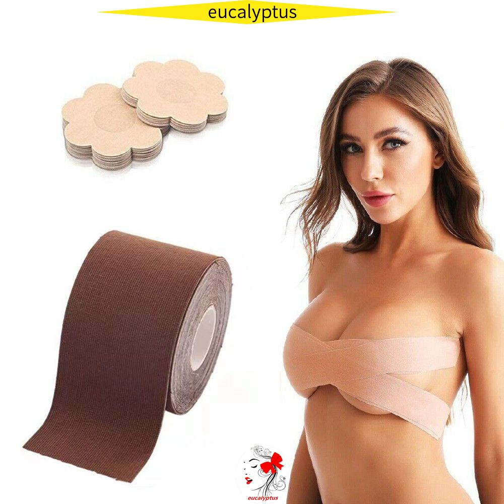 EUTUS Hot Selling Body Invisible Bra Sticky Bra Women Nipple Cover Boob Tape Breast Lift Tape Lift Up Boob Tape No Bra Solution Push Up Instant Breast Lift/Multicolor