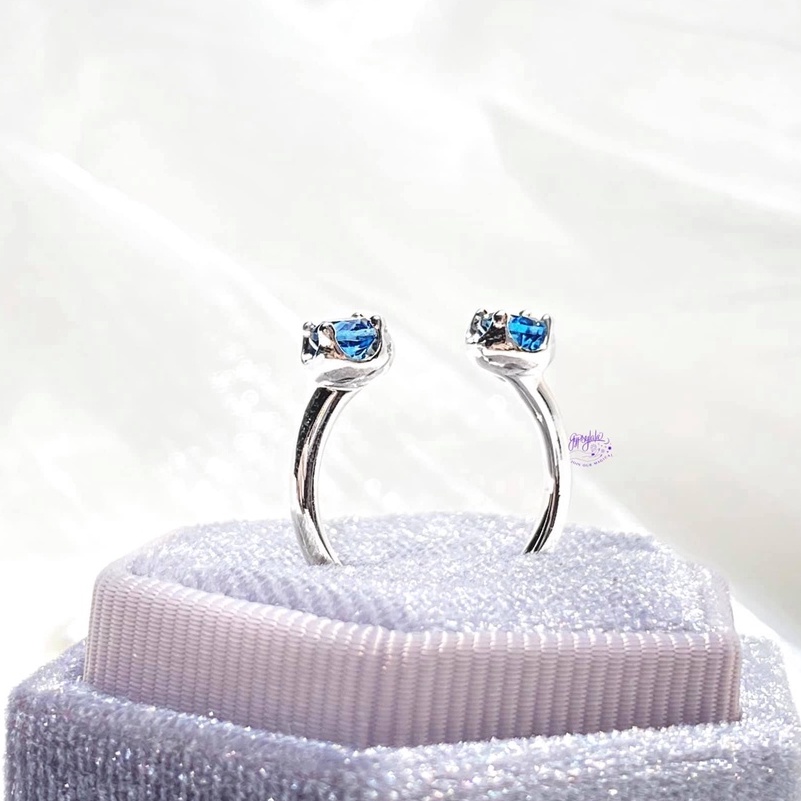 Nhẫn Bạc 925 Hai Viên Đá Topaz Thiên Nhiên SP005100 Gypsy.lala