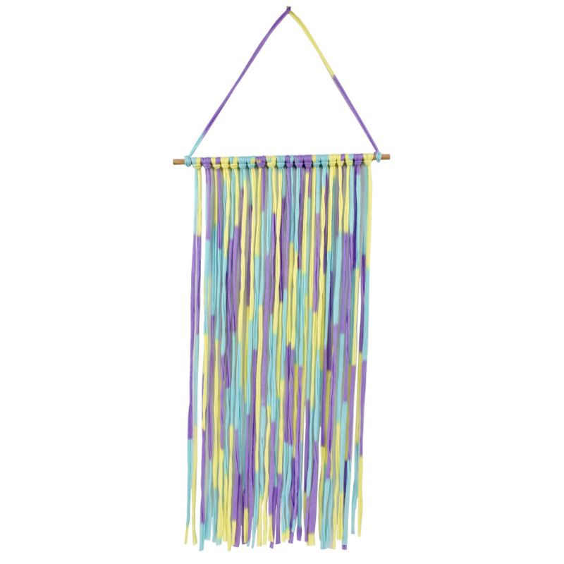 Giá Đỡ Kẹp Tóc Treo Tường Bằng Vải Dệt Phối Núm Tua Phong Cách Bohemian Dành Cho Bé Gái