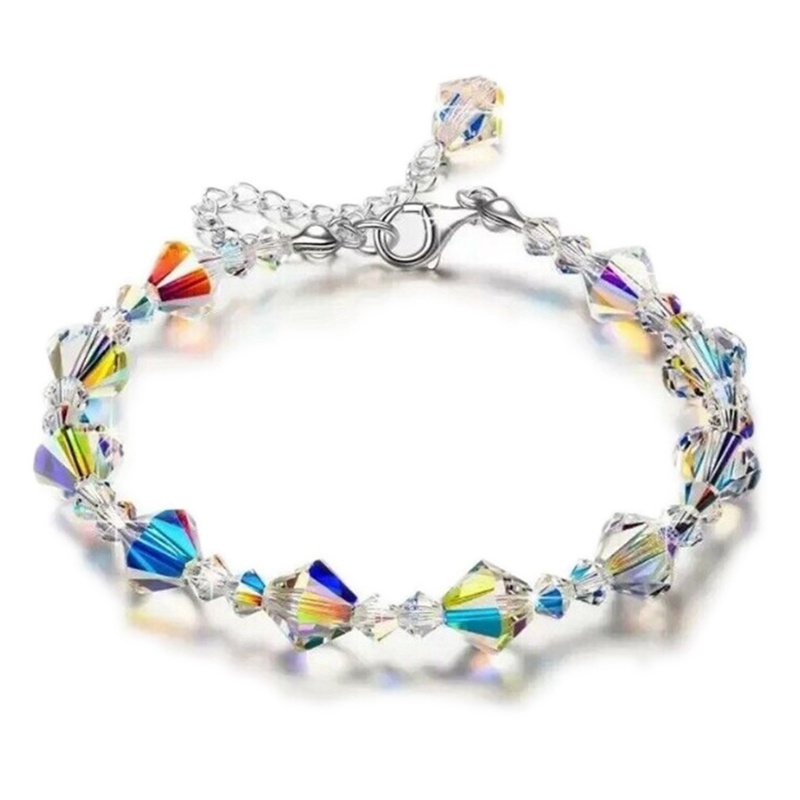 Ygt Vòng Tay Chuỗi Hạt Pha Lê Trắng Sáng Bóng Thanh Lịch Cho Nữ