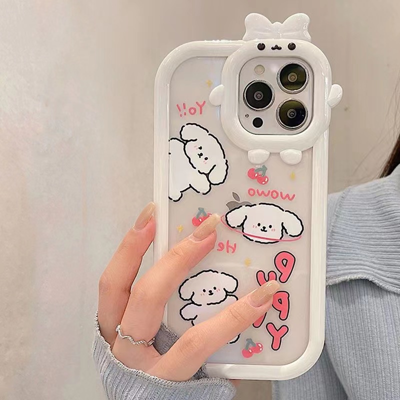 Ốp Điện Thoại Hình Chú Chó Quái Vật 3D Bảo Vệ Lens Cho iPhone 11 13promax 12 7Plus X XR XSMAX