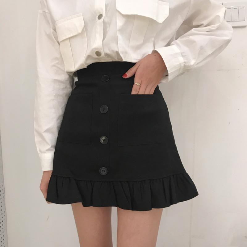 Chân váy chữ A kaki đuôi cá phối cúc phong cách trẻ trung CV243 SUTANO