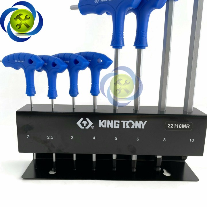 Bộ lục giác chữ T Kingtony 22118MR 8 cây có đế sắt