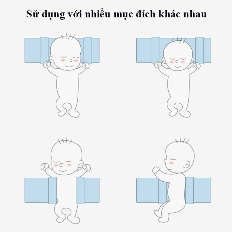Gối Chống Bẹt Đầu , Chống Lệch Đầu  cho Bé Sơ Sinh Từ 0-3 tuổi , Thoáng - Chống mồ hôi tốt