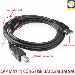 Dây máy in usb 1.5m - 3m - 5m chống nhiễu 2.0 , loại tốt , cáp máy in