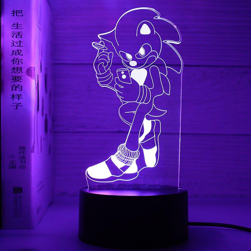1 Mô Hình Đèn Ngủ Sonic Thay Đổi 7 Màu Sắc Trang Trí Phòng Ngủ