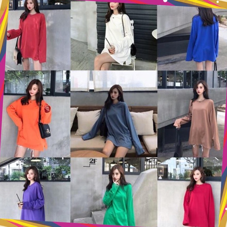 ÁO THUN TAY DÀI OVERSIZE FORM RỘNG CÁ TÍNH TRƠN M246