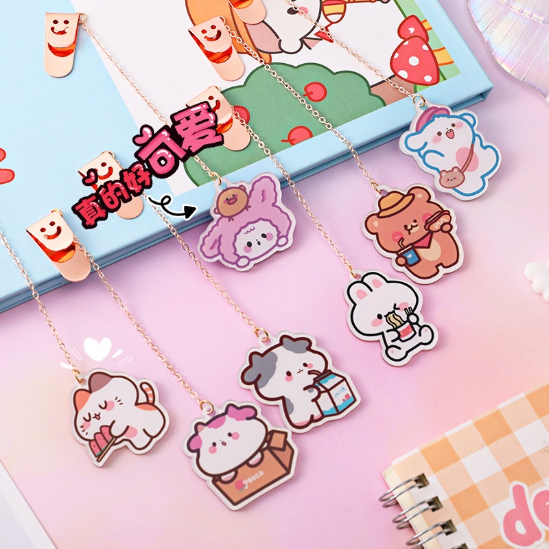 Dây kim loại hình động vật nhỏ nhắn xinh xắn dùng đánh dấu trang sách, sổ, tiện lợi