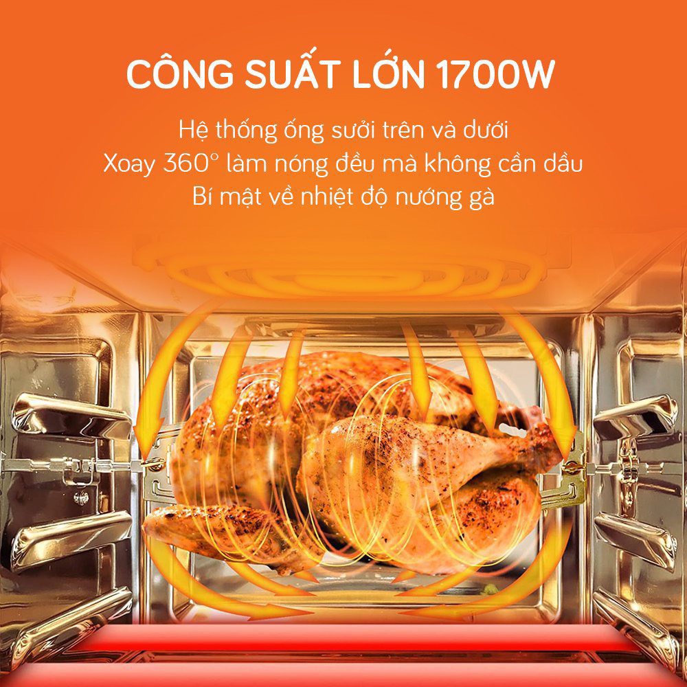 Nồi chiên đa năng, Nồi chiên không dầu UNIE - UE999 1700W dung tích lớn 14.5L chính hãng