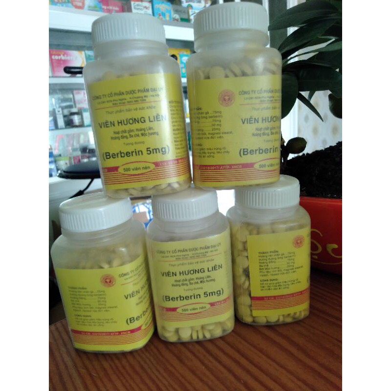 Berberin viên hoàng liên đại y lọ 500 viên, lo 80 viên