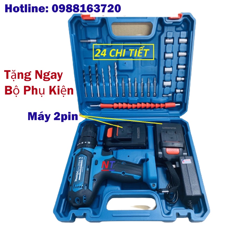 Máy khoan cầm tay, máy khoan pin bắn vít 3 chức năng Makita 36V có búa, bắt vít cực khỏe bảo hành 12 tháng CHÍNH HÃNG