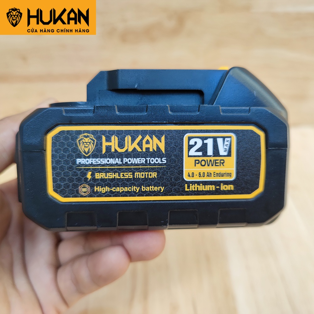 Pin HUKAN 10cell 21V có đèn báo pin dung lượng 3.2Ah  phù hợp cho dòng máy khoan X1 X6 X7 X8 X9 AG