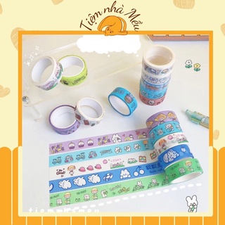 Băng dính washi hoạt hình, washitape dễ thương
