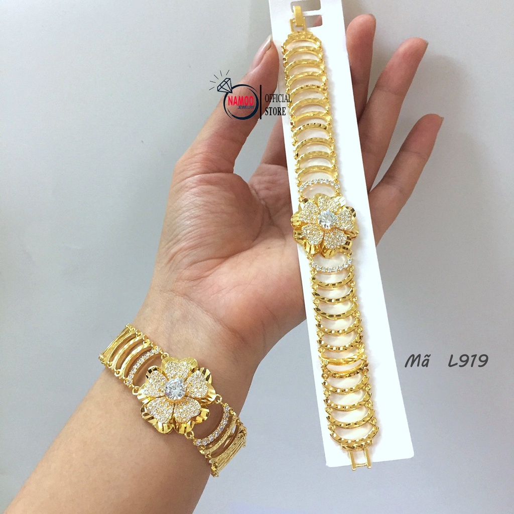 Lắc Tay Đính Đá Nữ L919 Xi Vàng