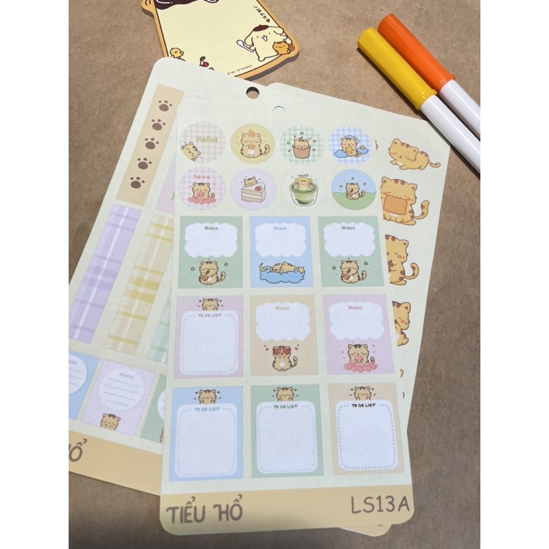 Sticker/Hình dán Tiểu Hổ trang trí sổ, bullet journal, dụng cụ học tập nhật ký