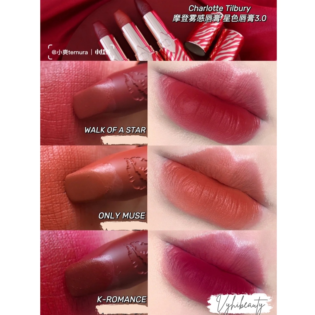 Son thỏi Charlotte Tilbury Revolution vỏ sọc đỏ - màu K-romance