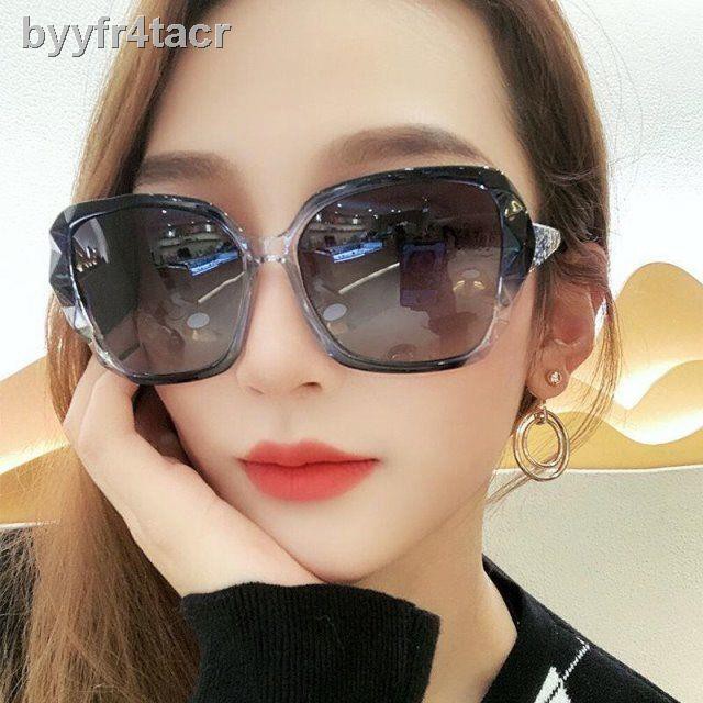 ( Sẵn)Kính râm Ray-Ban nữ phân cực chống tia tím 2021 mới lưới màu đỏ mặt tròn khuôn to gầy lái xe