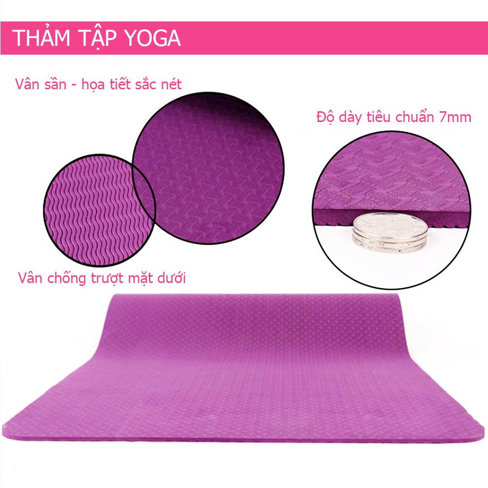 Thảm tập yoga TPE 6mm 1 lớp cao cấp, cực bền,đàn hồi Siêu tốt