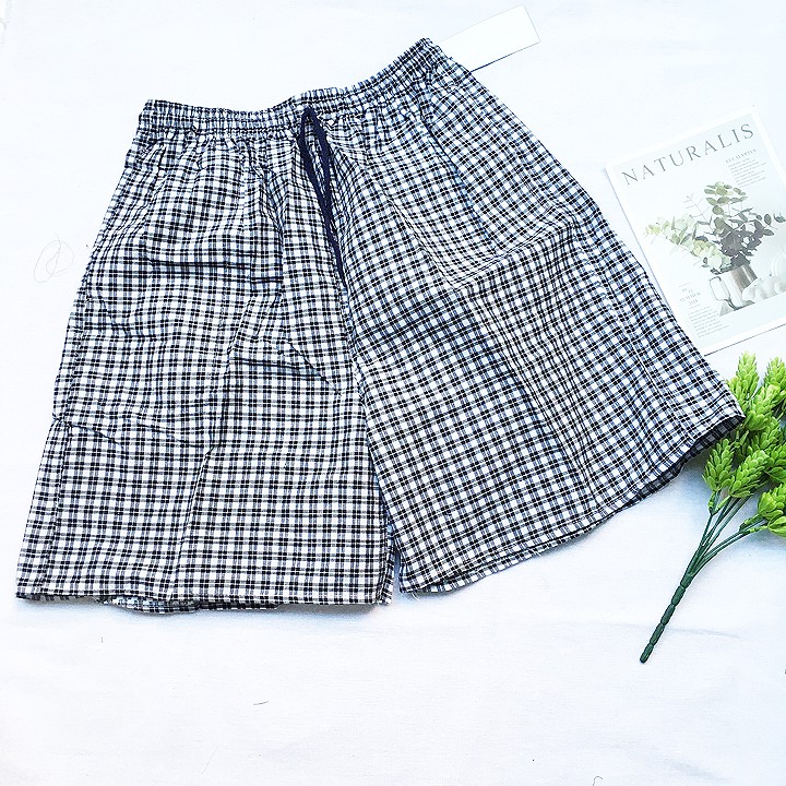 Quần đùi sọt nam mặc nhà vải bố thô caro - SIZE XL từ 60kg-65kg - QDN05 | BigBuy360 - bigbuy360.vn