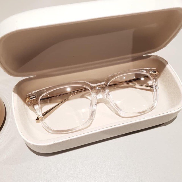 Kính Form vuông Nam Nữ k25 tròng trắng nhỏ xinh Chất liệu nhựa hàn quốc