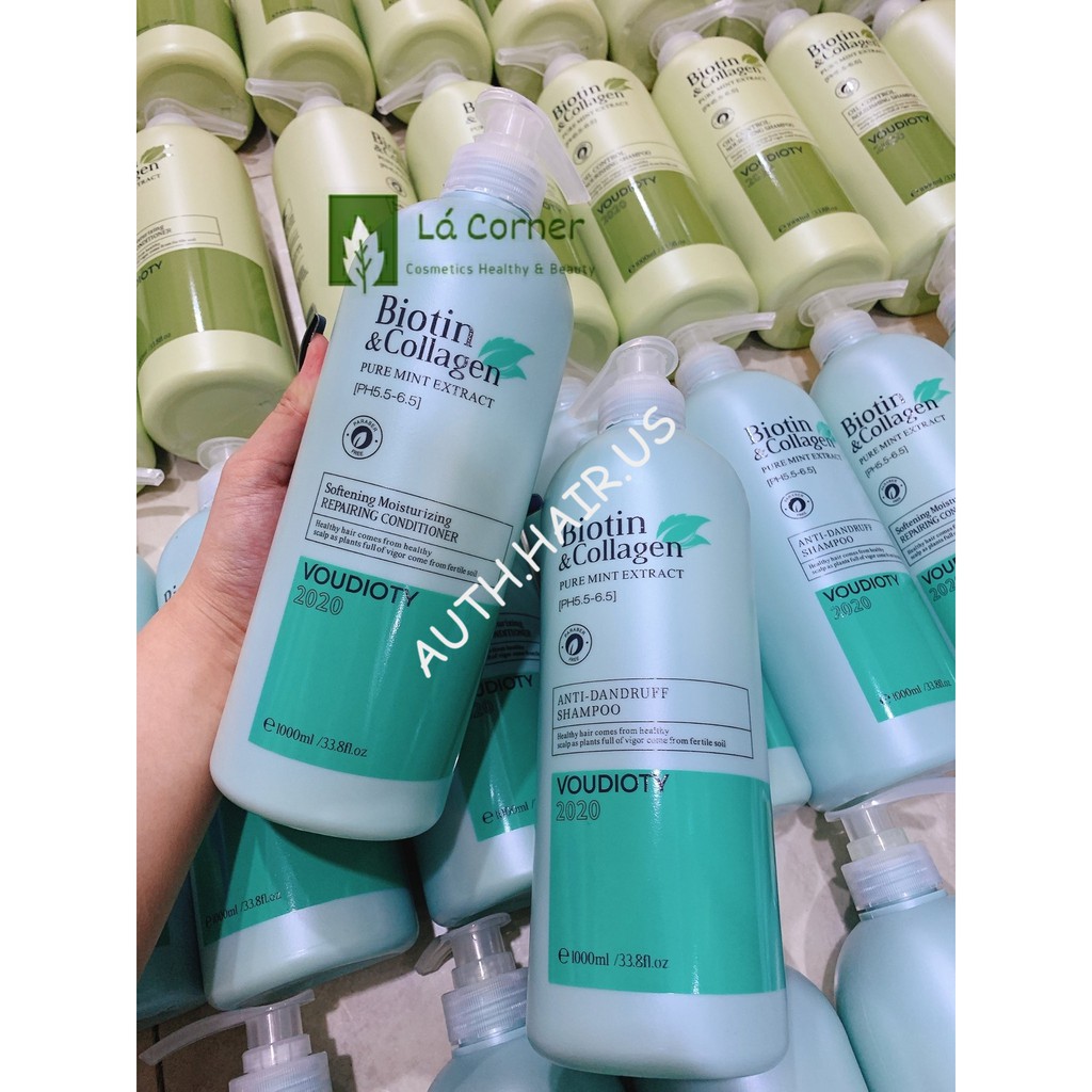 🛑FreeShip🛑Cặp Dầu Gội Xả Biotin Collagen Xanh Dương | Giảm Gàu Hiệu Quả ⚜️Hàng Chính Hãng⚜️ Ⓒ