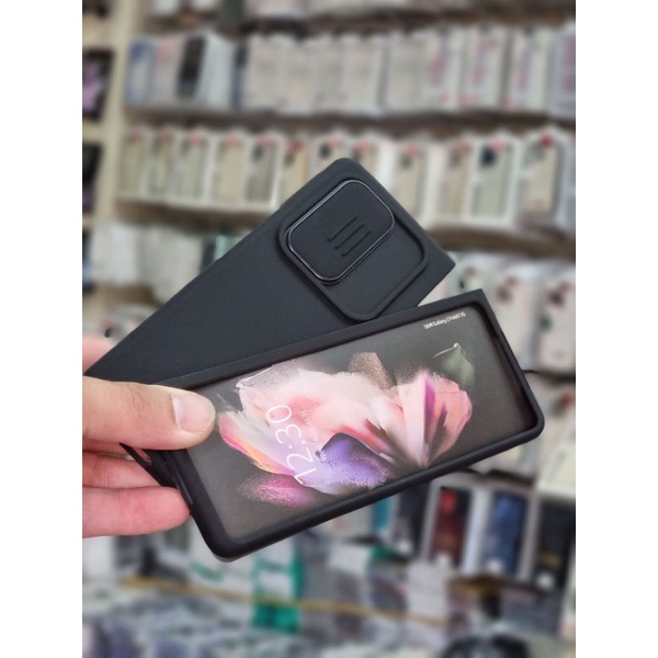 Ốp Samsung Z Fold 3/Z fold 4 Nillkin Cam Shield Silky Silicone Trượt Bảo Vệ Camera