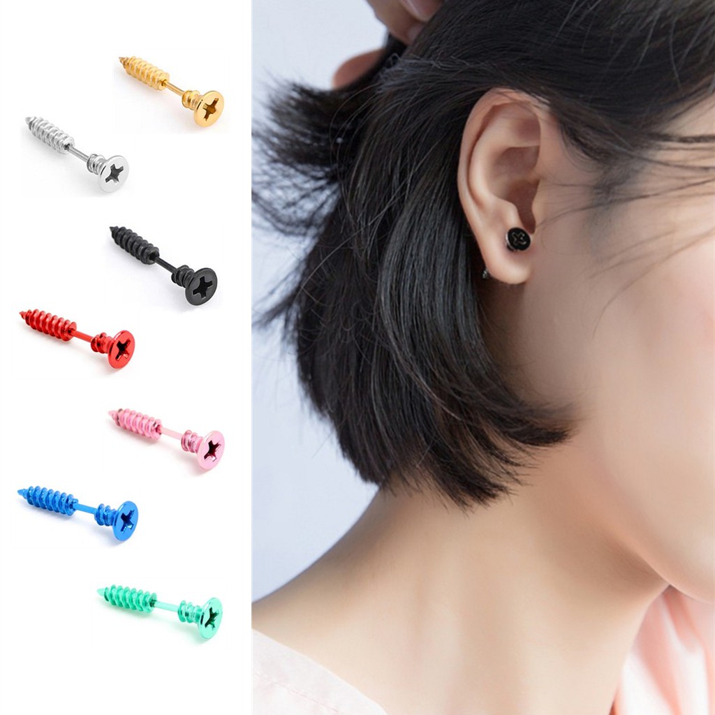 Bông Tai A07 Hình Ốc Vít Phong Cách Hàn Quốc