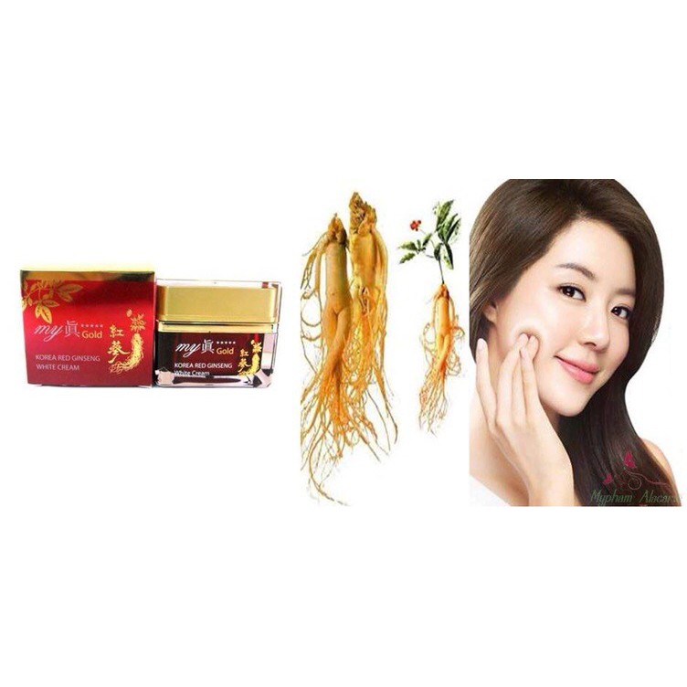 Kem dưỡng da 💖Freeship💖 Giảm 10k Khi Nhập[mypham] Kem sâm Hàn Quốc My Gold Korea Red Ginseng White Cream