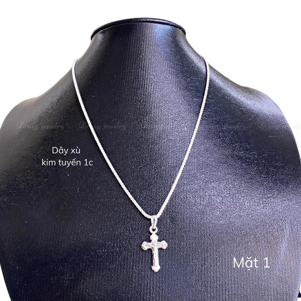 Mặt dây chuyền thánh giá nhiều cỡ chuẩn bạc ta