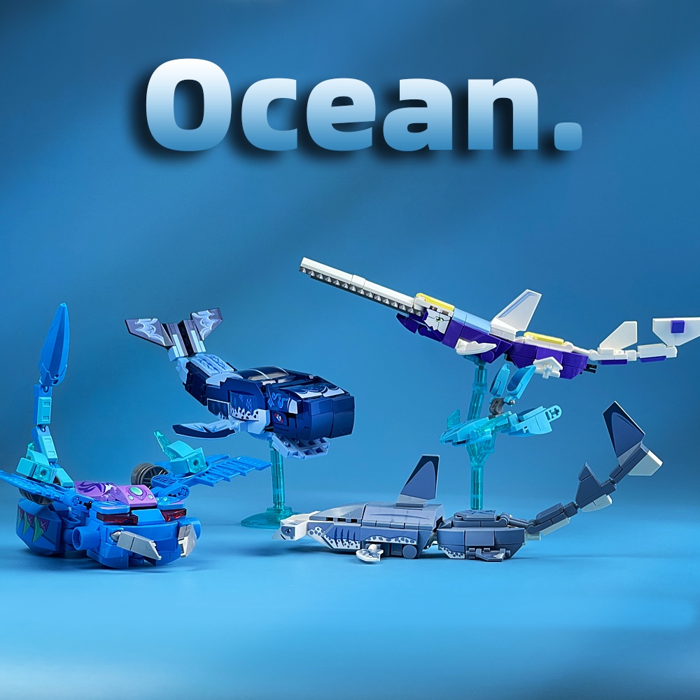 Đồ chơi Lắp ráp Robot biển cả, Sembo Block 103254-57 Sea Robot, Xếp hình thông minh, Mô hình Robot [619 Mảnh ghép]