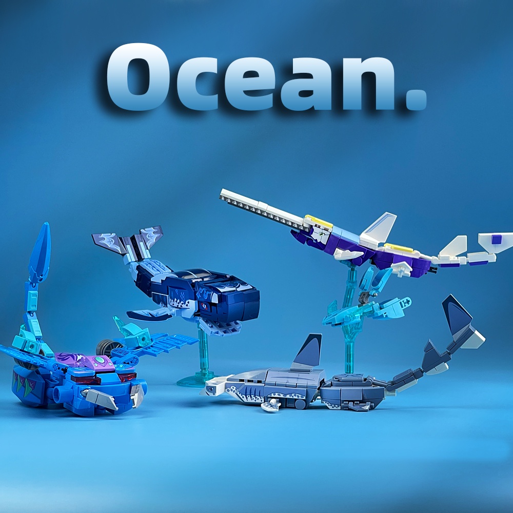 Đồ chơi Lắp ráp Robot biển cả, Sembo Block 103254-57 Sea Robot, Xếp hình thông minh, Mô hình Robot