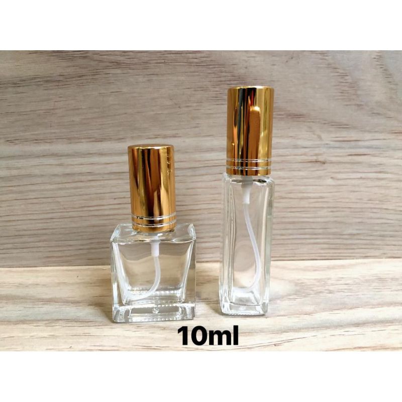 Lọ chiết , chaI chiết nước hoa thủy tinh dạng xịt 8- 10ml - Lọ chiết nước hoa vuông không chứa dung dịch