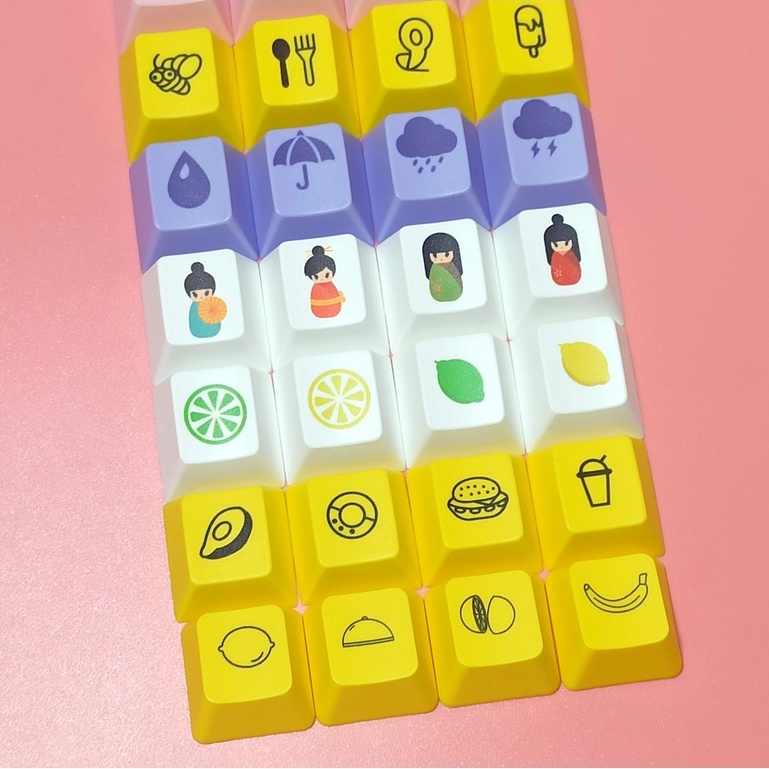 Bộ 4 Nút Bàn Phím Cơ PBT Hình Anime Dễ Thương Độc Đáo R4