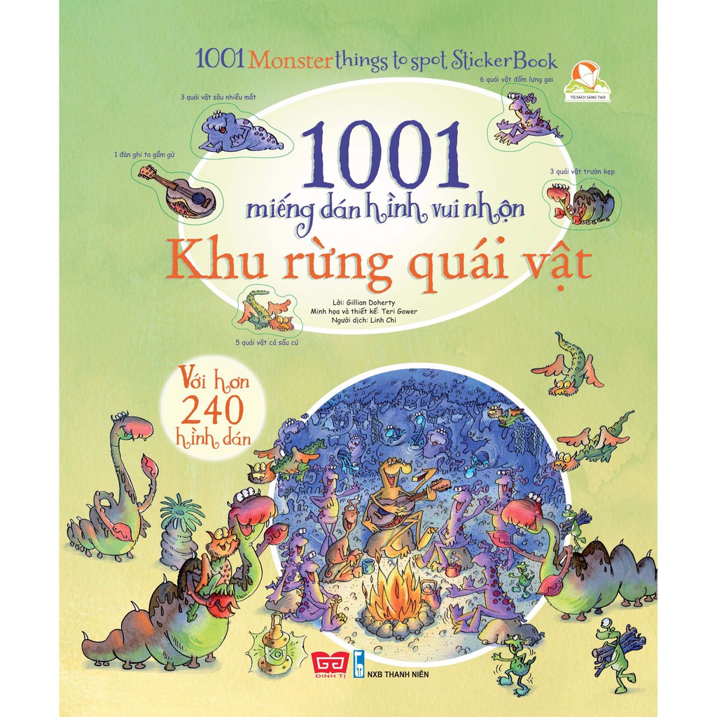 Sách - 1001 miếng dán hình vui nhộn - Khu rừng quái vật