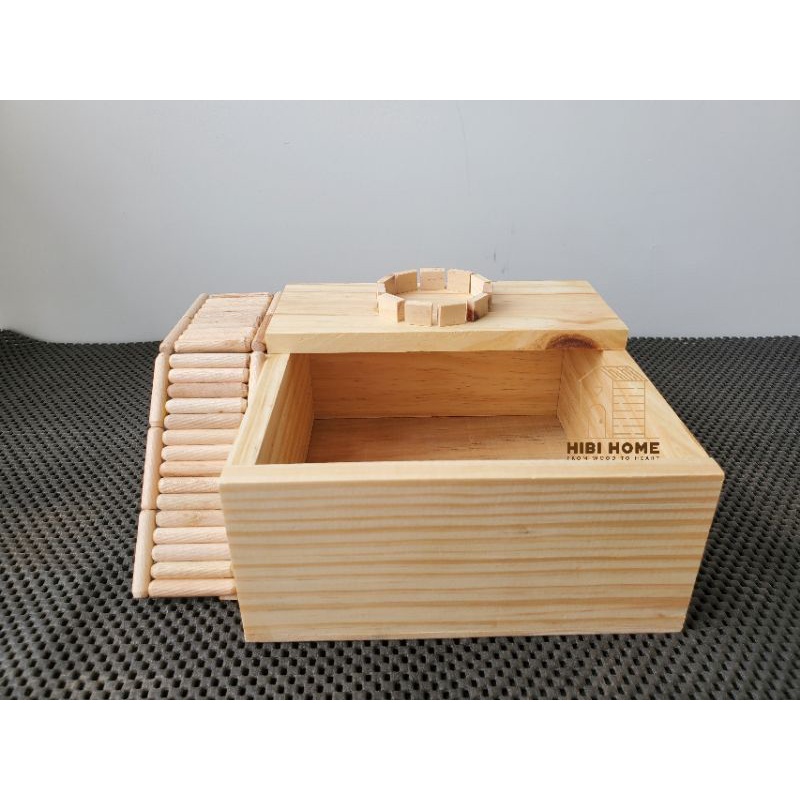 Nhà tắm Hamster có cầu thang bằng gỗ thông cao cấp, HiBi Home, 23x19x10 cm