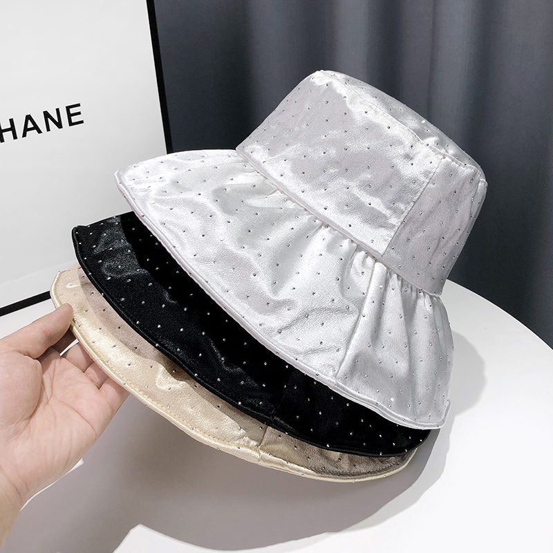 Mũ Tai Bèo Vành Rộng Đính Đá Phong Cách Phương Tây Thời Trang Mùa Hè Cho Nữ