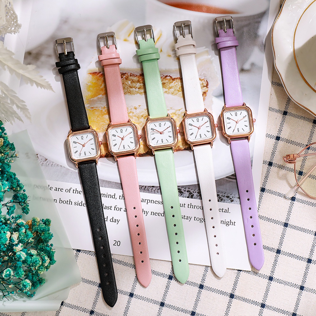 Đồng Hồ Quartz Nữ Mặt Vuông Dây Da Thời Trang | BigBuy360 - bigbuy360.vn